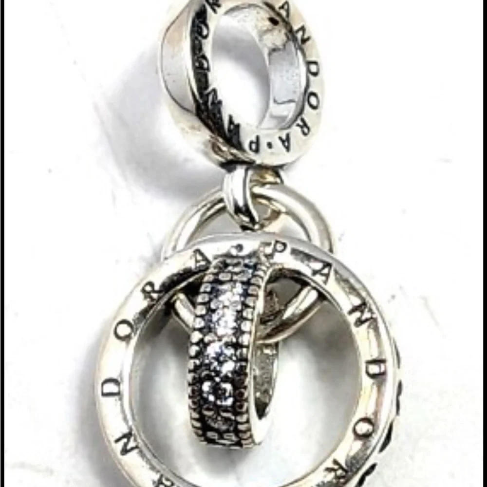 Pandora Silver Logo Circles Dangling Charm